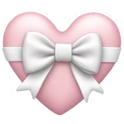 Pastel pink heart with white bow sticker