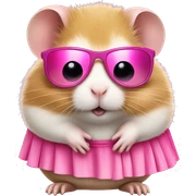 Hamster with sunglasses and pink skirt  sticker