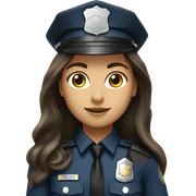 Brunette Long Hair Girl Police Officer  sticker