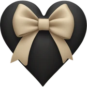 black heart with beige bow sticker
