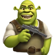 Shrek with a gun  sticker