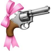 Gun with pink bow  sticker