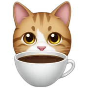 cat, coffee sticker