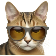 Cat with sunglasses sticker