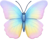 Pastel pink blue yellow butterfly  sticker