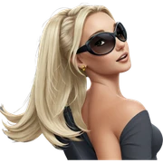 blonde girl with sunglasses in city sticker