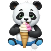 Panda eating ice cream sticker