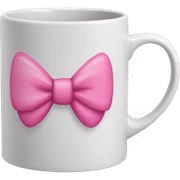 Pink bow coffee mug sticker