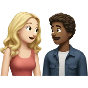 Brunette Victoria pedretti and blonde Henry caville in love sticker