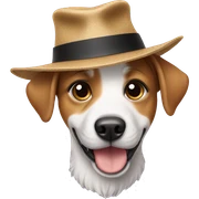 Dog wearing a hat  sticker