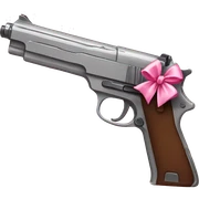 Gun with pink bow sticker