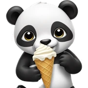 Panda eating ice cream sticker