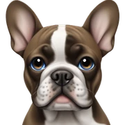 black french bulldog, 1 blue eye, 1 blue and brown eye mixed sticker
