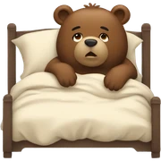 bears in a bed  sticker