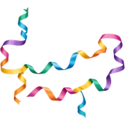 Colourful paper streamers sticker