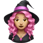 Pink hair witch sticker