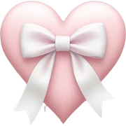 Pastel pink heart with white bow sticker