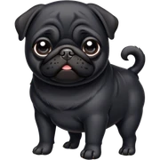 Black pug sticker