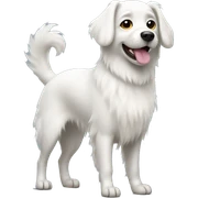 white dog with a fluffy tail standing sticker