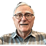 old man in striped shirt sticker