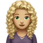 Girl with blond curly hair and green eyes sticker