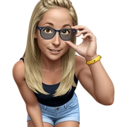 blonde girl in denim outfit sticker