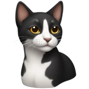 gato negro con blanco sticker