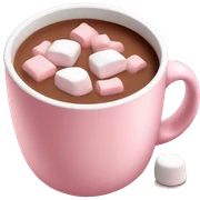 Light Pink mug of hot chocolate with marshmallows  sticker