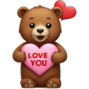 Bear holding I love you sign sticker