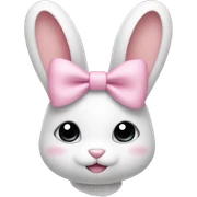 bunny with baby pink bow sticker