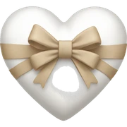 white heart with beige bow sticker
