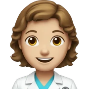 Nurse, with brown hair, big smile, blue eyes  sticker