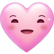 Heart Emoji "A pastel pink heart with a glossy, jelly-like texture, surrounded by tiny sparkling stars and glowing in a soft aura of light." sticker