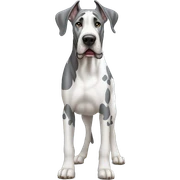 Gray and white harlequin Great Dane standing sticker