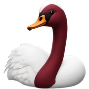 Dark red velvet swan sticker