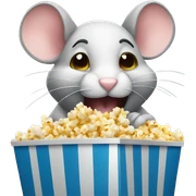 Mouse eating popcorn sticker