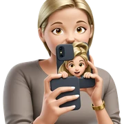 girl with phone on white sticker