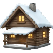 snowy cabin sticker