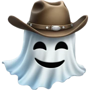 Ghost wearing a cowboy hat sticker