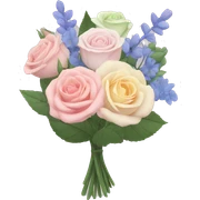 Pastel rose and wildflower bouquet  sticker