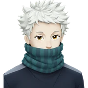 boy wearing scarf outdoors sticker