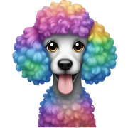rainbow poodle sticker