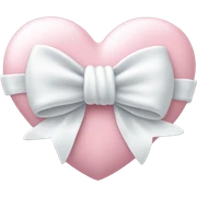 Pastel pink heart with white bow sticker