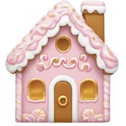 light pink and gold and white gingerbread house sticker