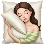 sleeping beauty brunette white girl with a silk pillow sticker