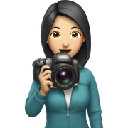 asian woman holding a camera sticker