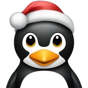 Pinguin mit einem weihnachtshut sticker