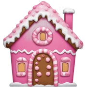 A pink gingerbread house sticker