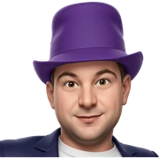 smiling boy in purple hat sticker