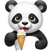 Panda eating ice cream sticker